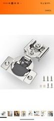 Furniware 60 Pieces 3/8 inch Overlay Soft Close Hinges Satin Nickel 105 Degree