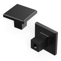 Heritage Designs Tempo 1-3/16 In. Matte Black Square Cabinet Knob (10-Pack)