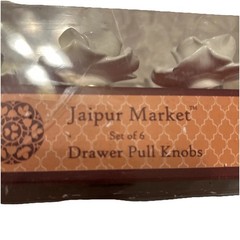 New Jaipur Market Black Rose Ceramic Drawer Pull Knobs Set Of 6 Approx. 2.25” W