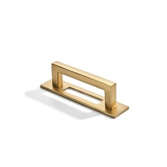 5 Pack Brushed Brass Cabinet Pull 3 Inch Center with Backplate Drawer Handle