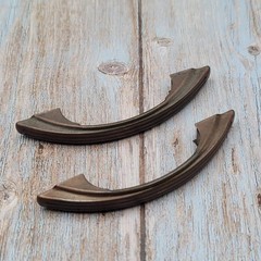 Vintage Bronze Tone Curved Drawer Pull Handles Set Cabinet Hardware 3 in