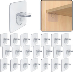 20 Pieces Plastic Shelf Support Peg,Self Adhesive Bracket,Partition Pin for Furn