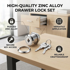 Lock Body,3-Pack Cylinder Cam Drawer Lock Desk Wardrobe Cabinet Locker Furniture