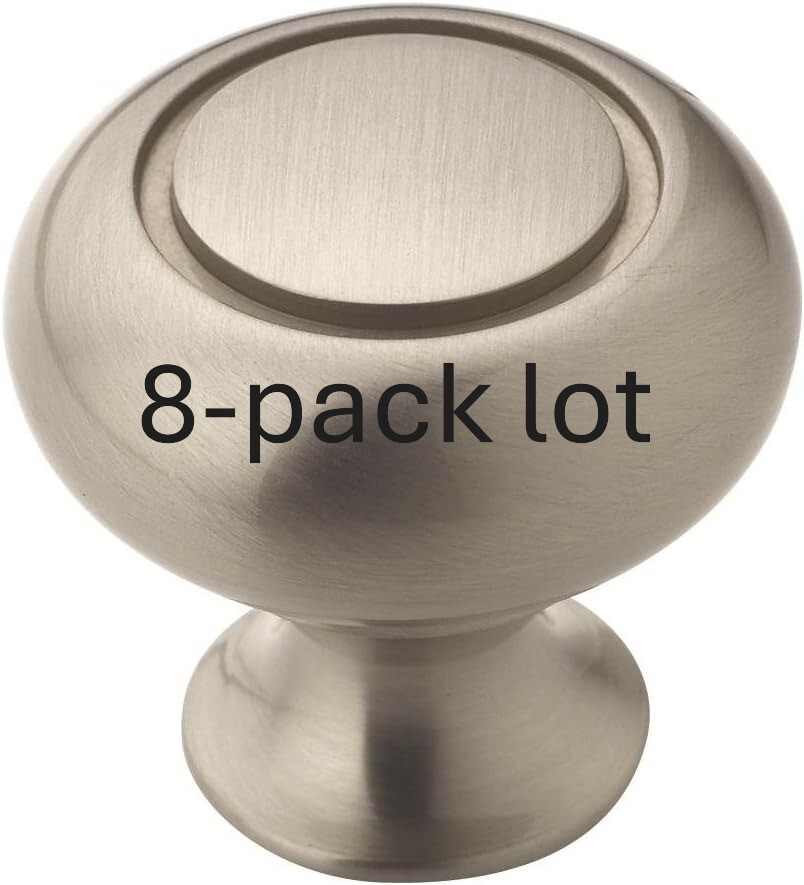 8-pack lot Amerock BP53011-G10 Everyday Heritage 1-1/4 Satin Nickel Cabinet Knob