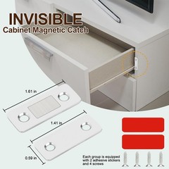 12 Pack Magnetic Cabinet Door Catches, Ultra-Thin Stainless Cabinet Door Magn…