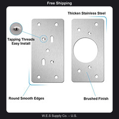 12 Piece Stainless Steel Cabinet Hinge Repair Plate Kit