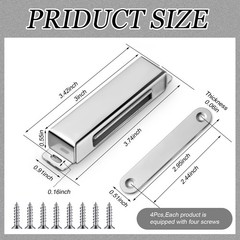 4 Pcs Magnetic Door Catch 150lb Stainless Steel Heavy Duty Strong Magnetic Ca…