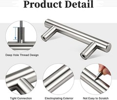 6 Pack 2-1/2″ 64mm Hole Center Cabinet Handles, Brushed Nickel Cabinet Pulls,…