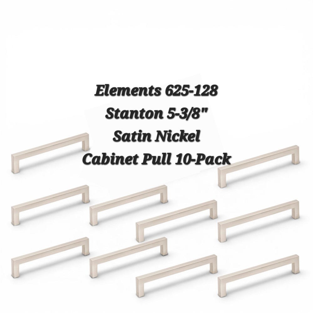 Elements 625-128 Stanton 5-3/8″ Satin Nickel Cabinet Pull 10-Pack