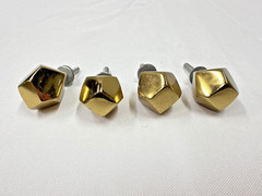 Set of 4 Gold Polished Metal Cabinet Knobs with Fixings Supplied