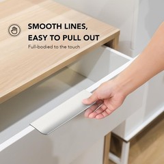 1 Pack Cabinet Handles Finger Edge Pulls 150mm/5.9 inch Silver Drawer Edge Pu…