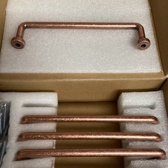 Goo-ki Ant Copper Metal Drawer Pulls 5” Center 6 Pc Set Rounded Bar Design NEW
