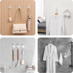 Heavy Duty Adhesive Wall Hooks, 30 lb Max Load Waterproof Hooks for Bathroom