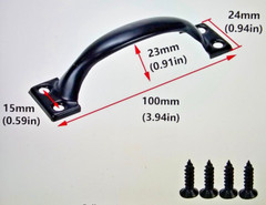 3.94 x 0.94 Cabinet Drawer Door Handle Pull Black, 3.43″ Hole Center, Pack of 2