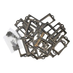 20Pcs Antique Brass Drawer Label for pull Cabinet Frame Handle File Name Card
