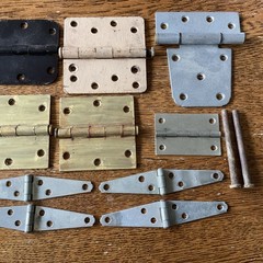Lot Of 10 Butt Cabinet Or Door Hinges Vintage Assorted Styles