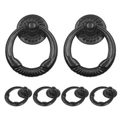 Zernmiarder 6pcs Black Drop Ring Drawer Pulls, Small Round Ring,