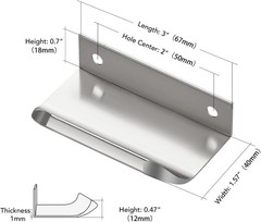 Brushed Nickel Cabinet Handles Finger Edge Pulls 3 Inch CC 6 Pack | Low-Profi…