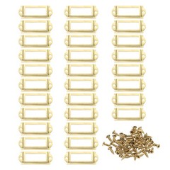 60x24mm Metal Label Holders, 30 PCS Label Frames with Screws, Yellow