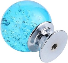 Stunning 10 PCS Aqua Blue Round Crystal Knobs – Easy to Install Drawer Handles