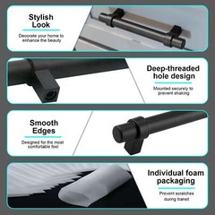 Black Modern Cabinet Handles T Bar Pulls Kitchen Drawer Hardware Stainless Steel