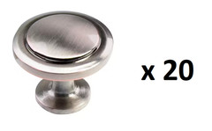 *2 10-PACKS* South Main 1-1/4 in. Satin Nickel Round Cabinet Knob (SH3055-SN-10)