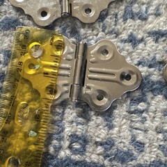 6 Set Vintage Brass Decorative Butterfly Hinges Scalloped Hardware Lot