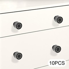 Lot of 10 Black Cabinet Knobs Drawer Kitchen Dresser Furniture Door Handle Pulls