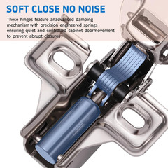 Concealed 105° Soft Close Cabinet Hinges – 24 Pack for 1/2″ Overlay
