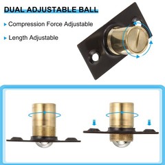 4 Pack Closet Ball Catch Door Hardware with Strike Plate & Screw, Copper Tone