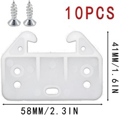 10PCS White Plastic Drawer Guides with Screws Replacement Brackets for Furniture
