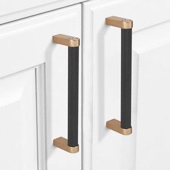 10 Pack 5 inch(128mm) Black and Champagne Bronze Kitchen Cabinet Handles Knurled