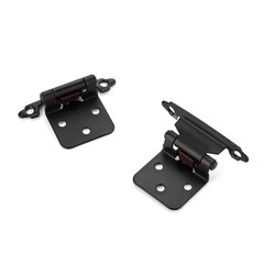 20 Pack 1/2 inch Overlay Cabinet Hinges Self-Closing Face Mount Matte Black