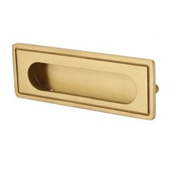 Flush Door Pull Brass Sliding Recessed Cabinet Finger 4.1×1.5×0.5 Inch Screws
