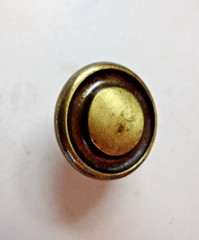 Dark Brass Cabinet Door Drawer 1-5/16″ x 7/8″ Pull Knob Circle MCM 1950s Vintage