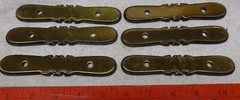 * LOT of SIX (6) – Antique BRASS – AMEROCK – Fancy BACK PLATES for DRAWER PULLS
