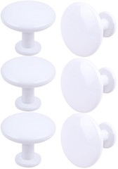 Pack of 6 Round Mushroom Shape Drawer Pulls Varnish White Furniture Cupboard …