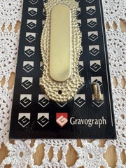 Vintage Gravograph Textured Brass Finger Plate Backplate MCM Brutalist NOS