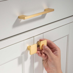 TUNNY 5 Pack Classic Cabinet Handles-7.5″/192mm Screw Spacing Brushed Brass Furn