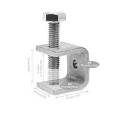 C-clamp Jaw U-shaped Clip Silver Stainless Steel Table Bracket With Screw