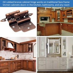 Donanim Oil Rubbed Bronze 3/8 Inset Cabinet Hinges 50 Pack 25 Pairs Self