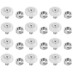 12 Pcs 19mm Drawer Rollers, White Plastic Replacement Wheels with