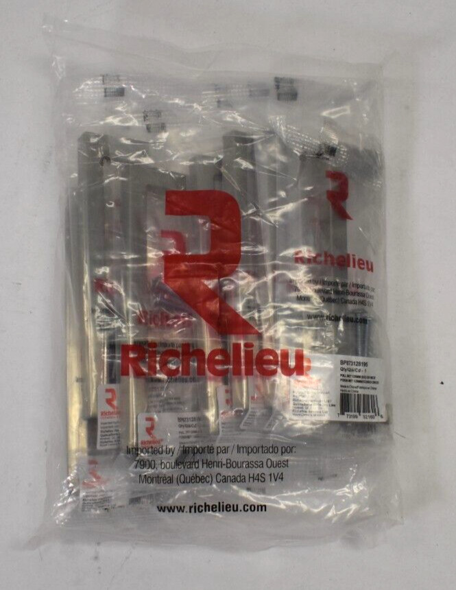 Lot of 10 Richelieu Contemporary Cabinet Pulls Metal Brushed Nickel 5-1/32″ CC