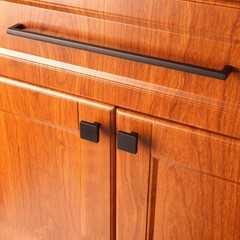 Solid Square Bar Cabinet Handle – Black Furniture Pull, 12.6 Inch/320mm Screw…