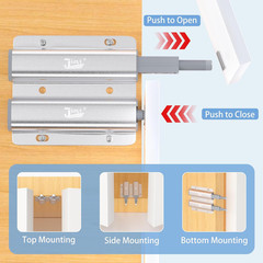 Metal Double Push to Open Cabinet Latch Heavy Duty Magnetic Door Catch for