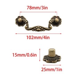 8 Pcs 3 Inch P01 Drop Drawer Handles Antique Brass(Gold) Cabinet Handle Drawer P