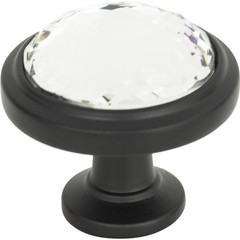 Atlas Legacy Crystal 1 5/16″ Diameter Cabinet Round Knob Matte Black – Hardware