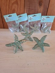 Lot of 7 Starfish Drawer Pulls Cabinet Knobs Cast Iron Handle Star Fish 3 Inch