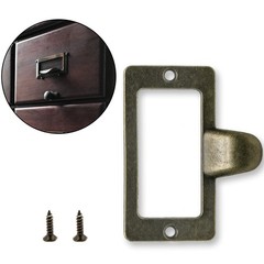 Rierdge 20 Pcs Antique Bronze Card Catalog Drawer Pulls, Large,