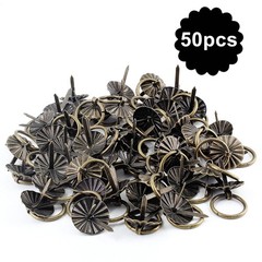 40 Pcs Metal Brad Fasteners Mini Pull Ring Handle for Decorative Jewelry Box
